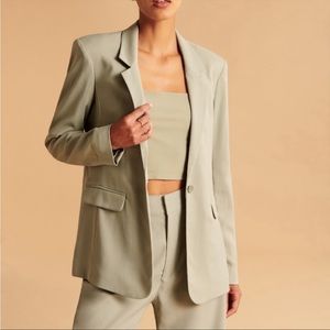 NWT Abercrombie Single Breasted Blazer Size XS Sage Green